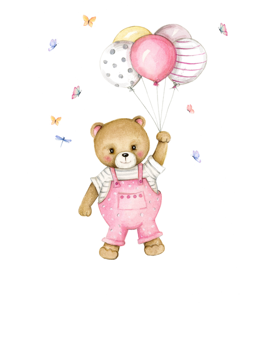 Pink Bear & Balloons