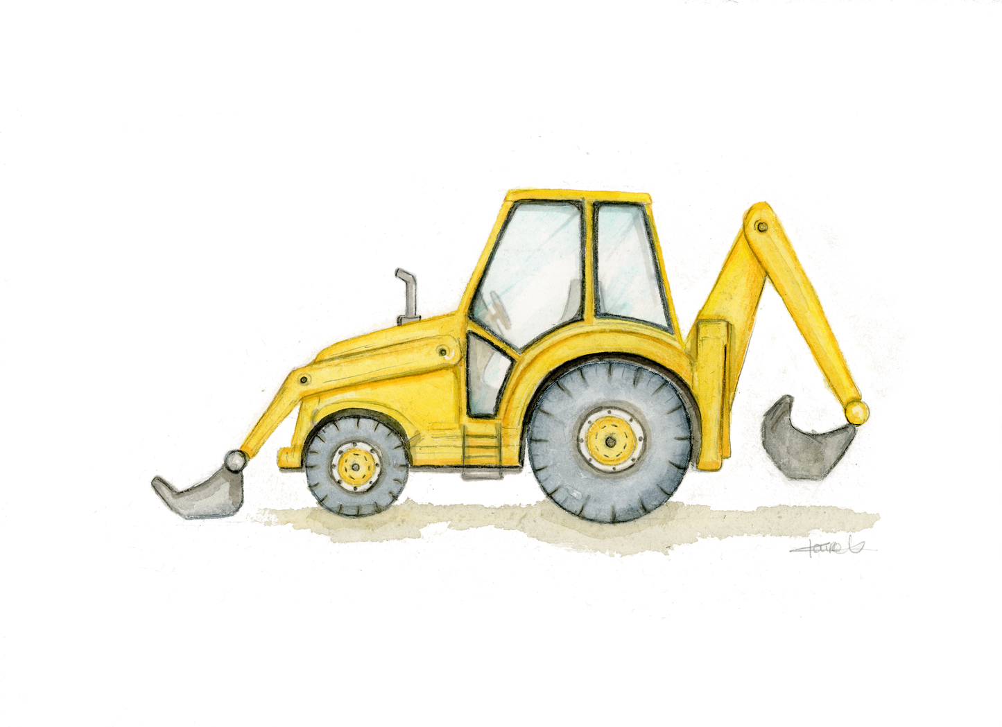 Nursery Print Yellow Digger