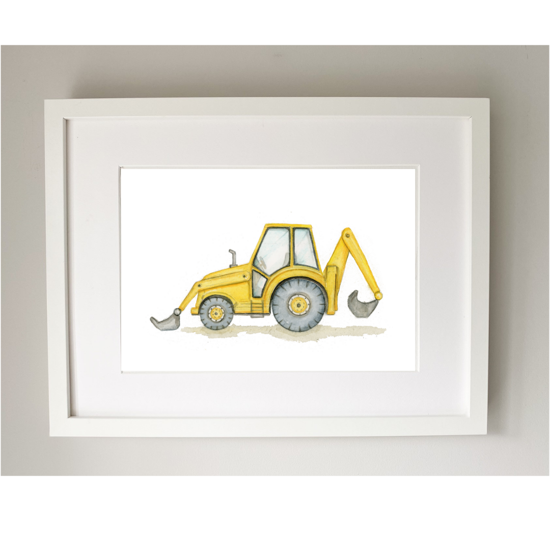 Nursery Print Yellow Digger