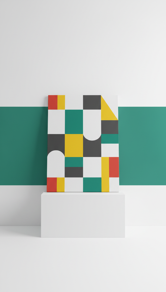 Large Geometric Artwork on Artist Canvas