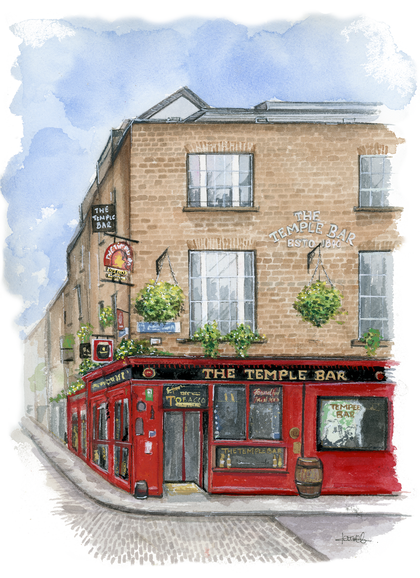 Print of the Temple Bar Pub Painting