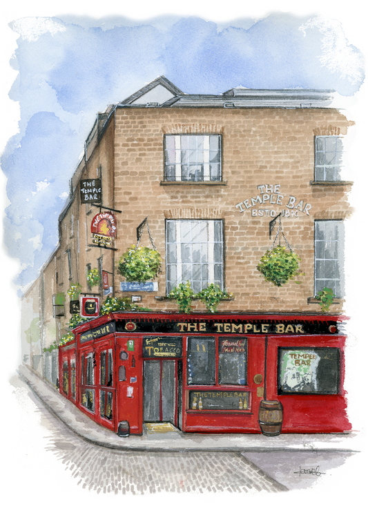 Print of the Temple Bar Pub Painting