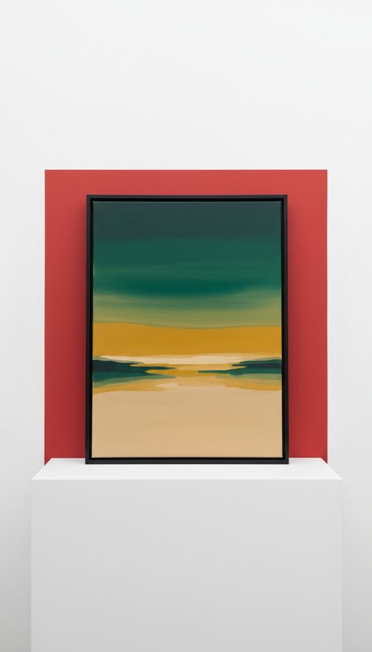 Colorfield Landscape in Emerald and Ochre